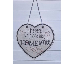 Stickdatei ITH - Türschild & Mug Rug There's no place like Homeoffice